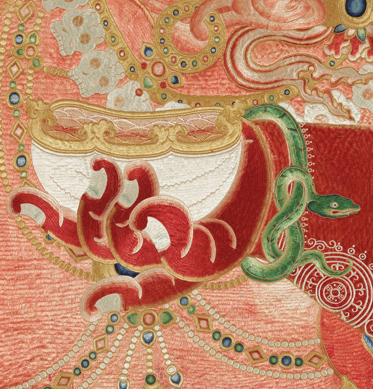 皇室刺繍シルクタンカの詳細 作： 明代中国学校