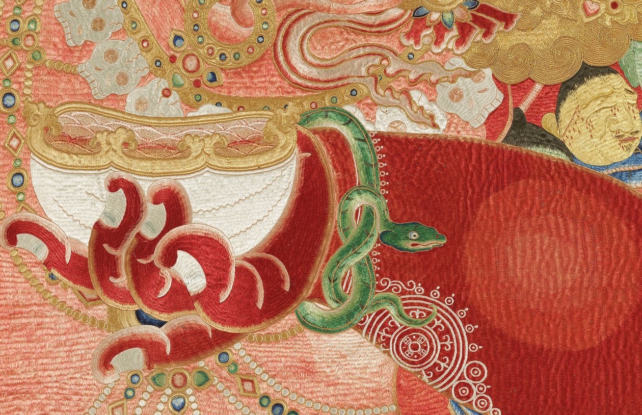 皇室刺繍シルクタンカの詳細 作： 明代中国学校