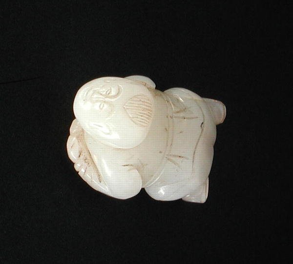 少年の像 明時代（1368-1644）（翡翠） 作： 明代中国学校