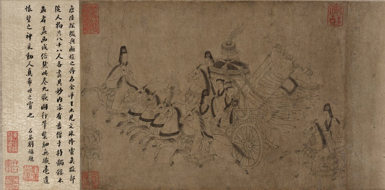 羅川のニンフ（紙にインク） 作： 明代中国学校