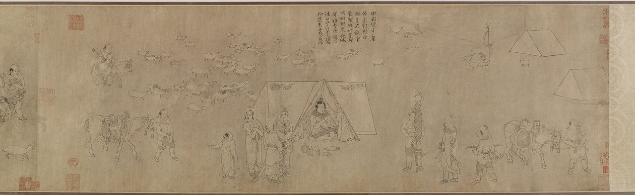 カイウェンジの監禁、14〜15世紀（紙にインク） 作： 明代中国学校