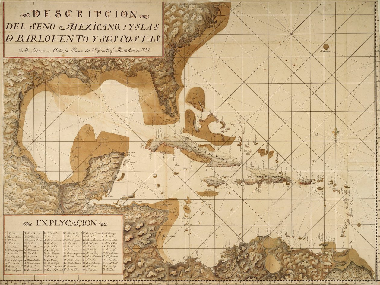 メキシコ湾とカリブ海諸島の海図 作： ミオル・ポロ