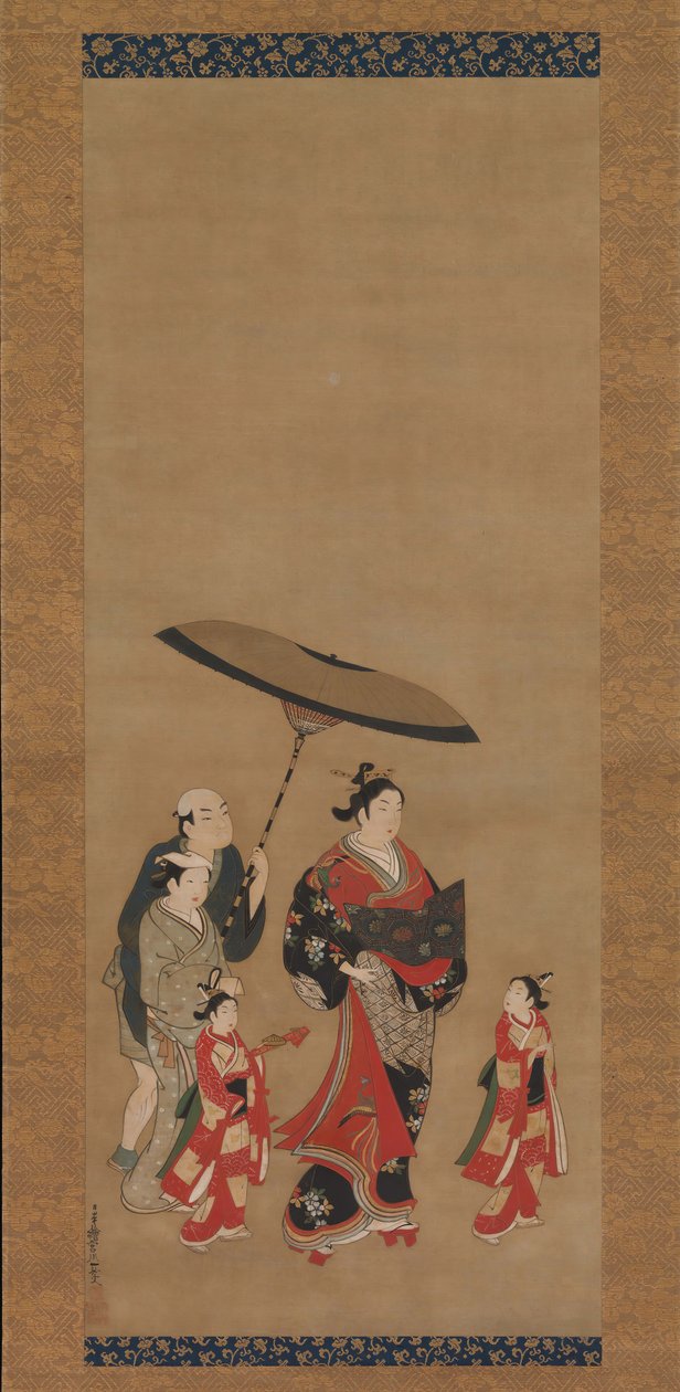 パレードの娼婦、1730 年代後半から 1740 年代前半。 作： 宮川一笑