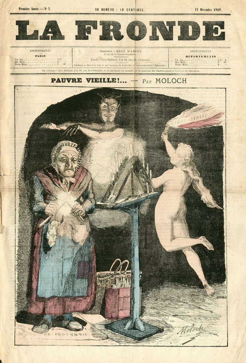 La Fronde (1869-1870) "の表紙、第7号「Satirique en Couleurs」。 作： ジャガーノート