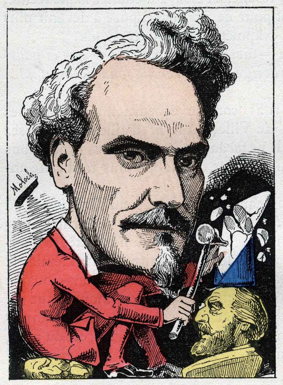 アンリ・ド・ロシュフォール（1831-1913）侯爵、ジャーナリスト、政治家、作家の肖像（1882年のB.モロクによる漫画、トゥチャウト作「Le Trombinoscope」より個人蔵。 作： ジャガーノート