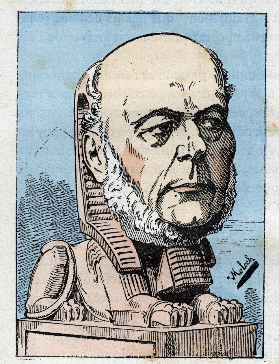 ジュール・グレヴィ（1807-1891）の肖像（トゥチャウト作『トロンビノスコープ』に登場するフランス共和国大統領）、1882年のB.モロク（1849-1909）による風刺画。個人蔵。 作： ジャガーノート