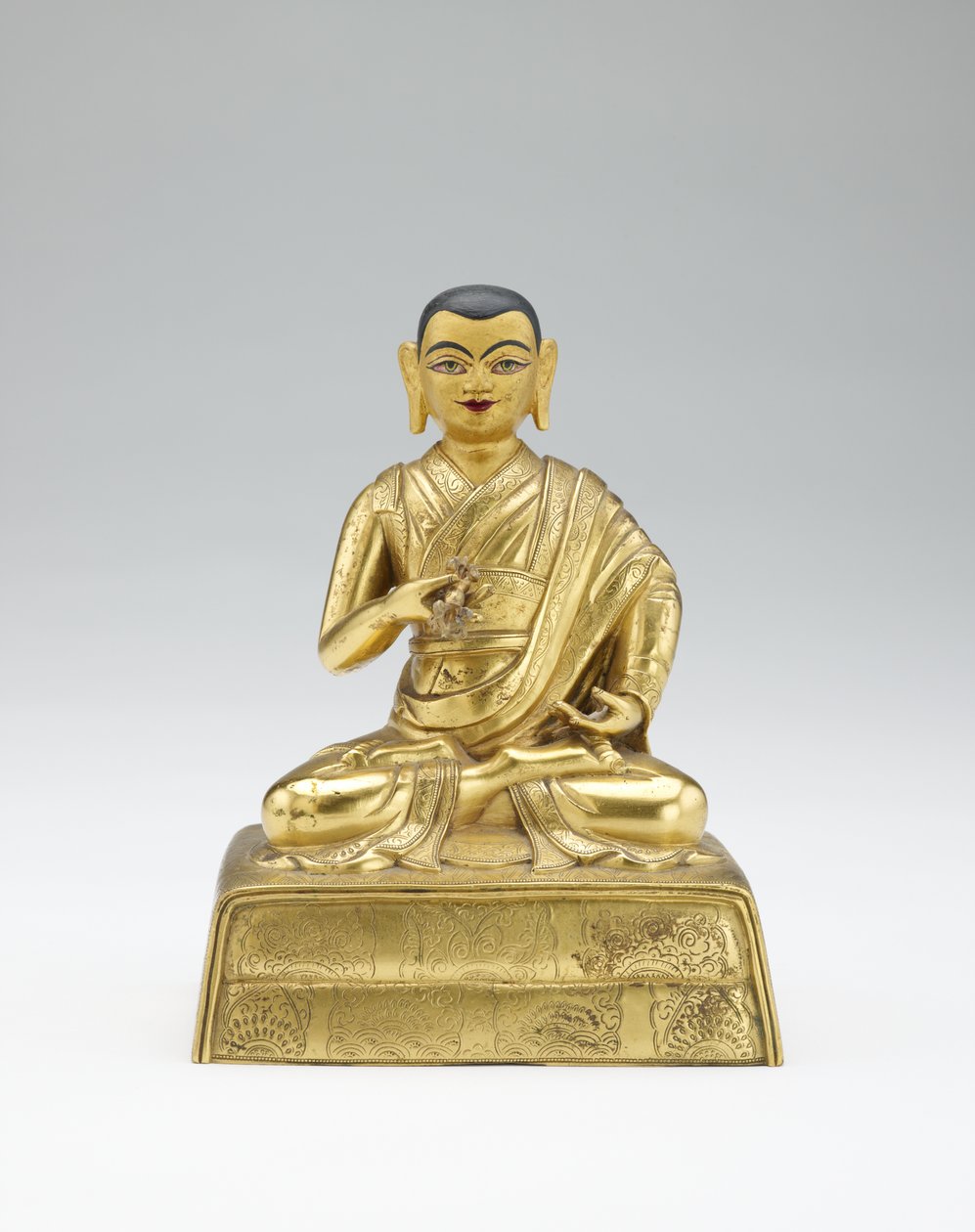 19世紀半ばのラマと教師の部分的なセットからの12番目のダライラマ、Trinlay Gyatso 作： モンゴル語学校