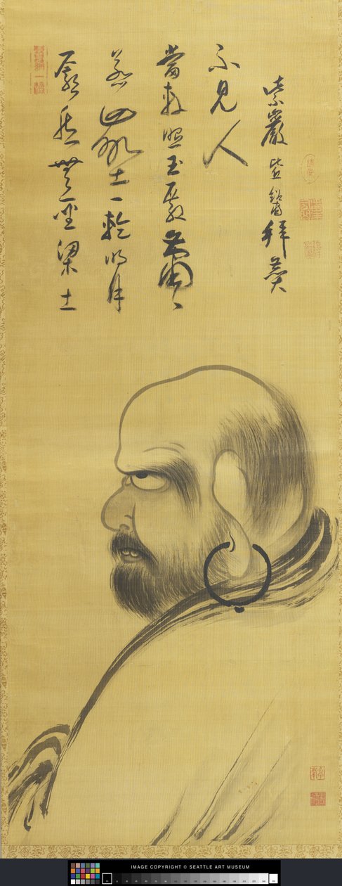 だるまの肖像（絹本墨） 作： 僧侶ZhuofengXingjue