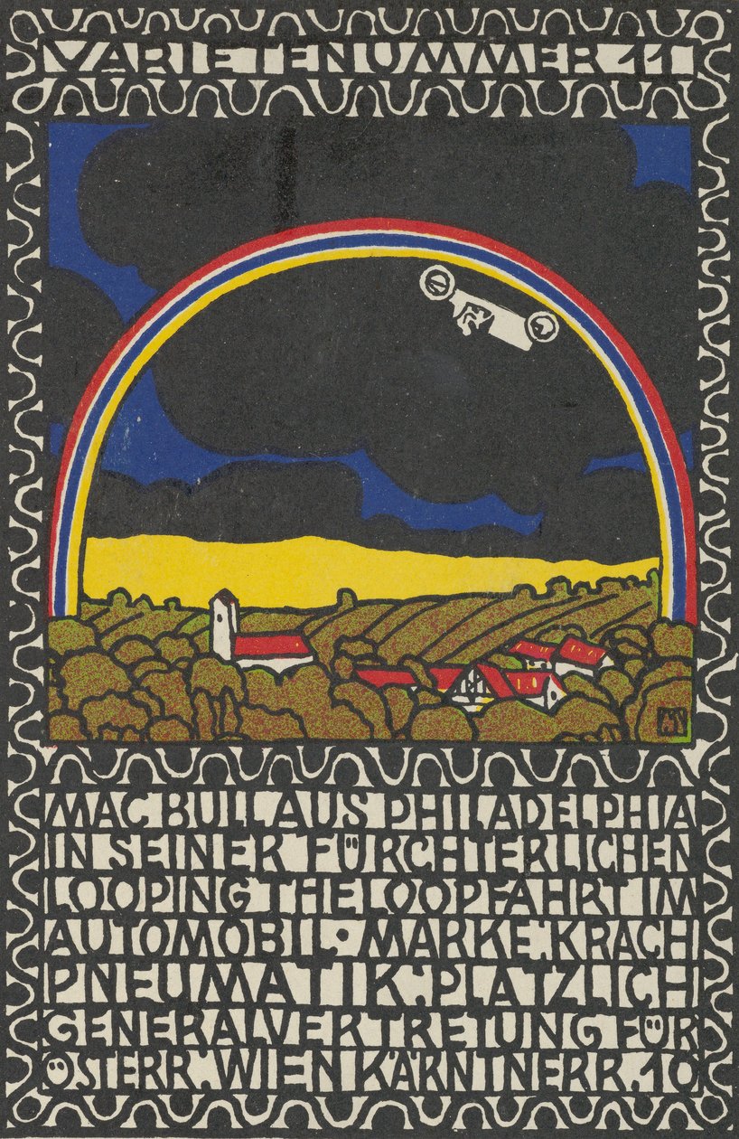 Variety Act 11: Mac Bull from Philadelphia in His Frightful Loop-the-Loop Ride in His Car ..., 1907.    1165569   ja       japanese Successfully Translated  Original: Weißblühender Baum im Vorgarten Translat: Weißblühender Baum im Vorgarten 1348679 ja japa 作： モリッツ・ユング