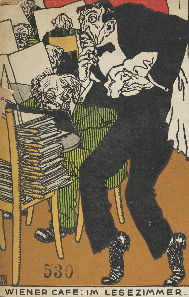 ウィーンのカフェ: 読書室で ウィーンのカフェ: Im Lesezimmer、1911 年。 作： モリッツ・ユング