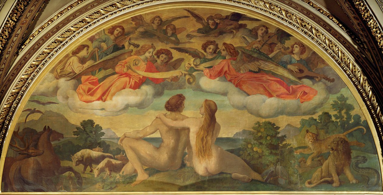 ウィーン国立歌劇場ホワイエのルネット：ヨーゼフ・ハイドン作曲「天地創造 作： モーリッツ・ルートヴィヒ・フォン・シュヴィント