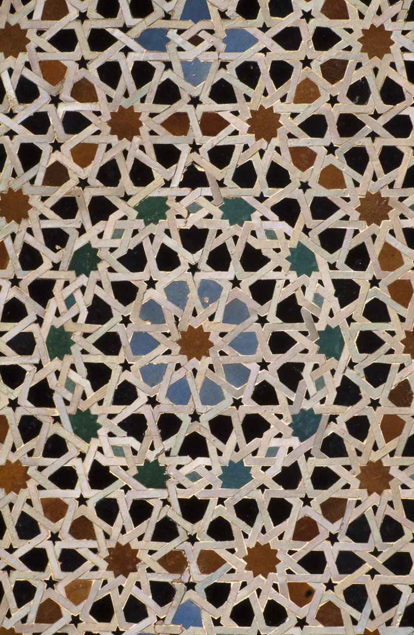 Bou Inania Madrasa、ゼリーのタイル細工（セラミック） 作： モロッコの学校