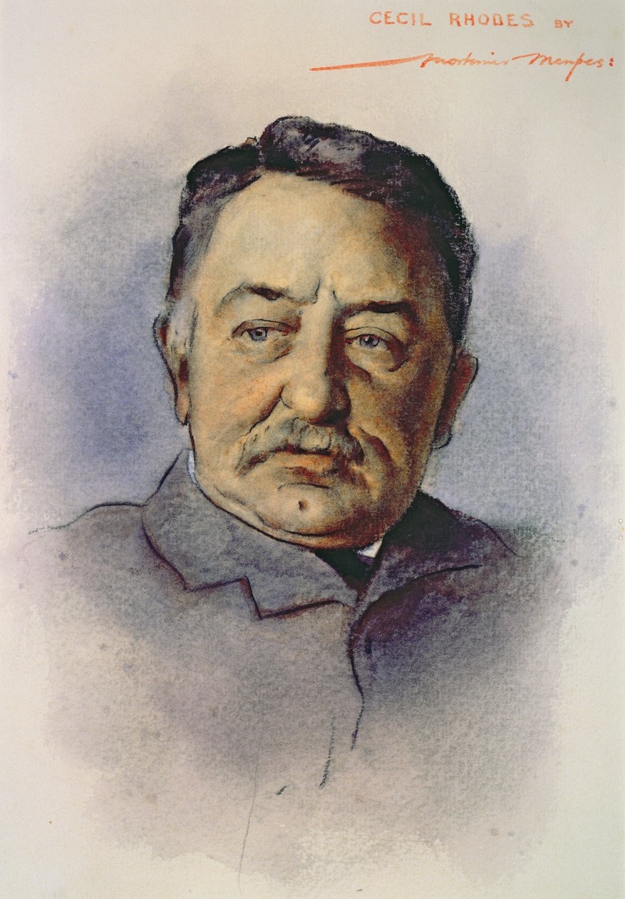 セシル・ロードスの肖像（1853-1902）（紙にトイレ） 作： モーティマールディントンメンペス