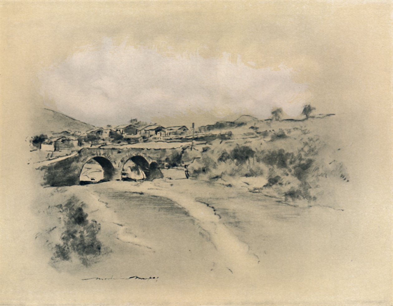 「メキシコの村」、1903 作： モーティマー・ラディントン・メンペス