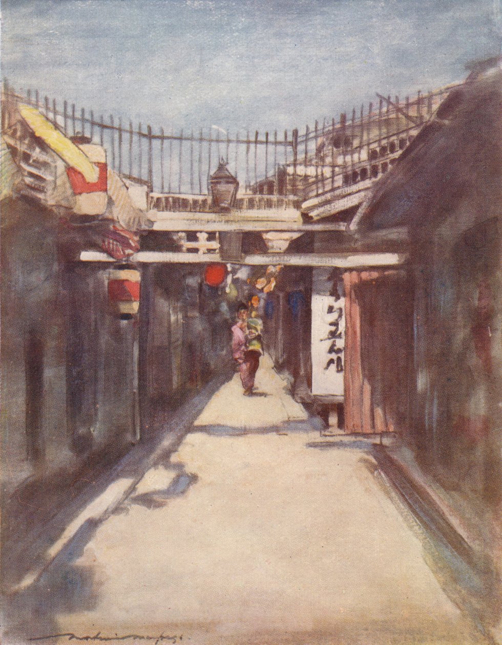 「ギャラリーのある通り」、c1887、1901 作： モーティマー・ラディントン・メンペス