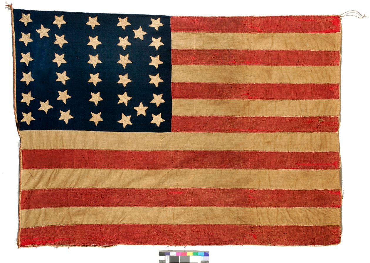 旗：34スターアメリカン、1861-63（ウールとコットン）（バージョンについては398898を参照） 作： ジョン・E・フォーブス夫人