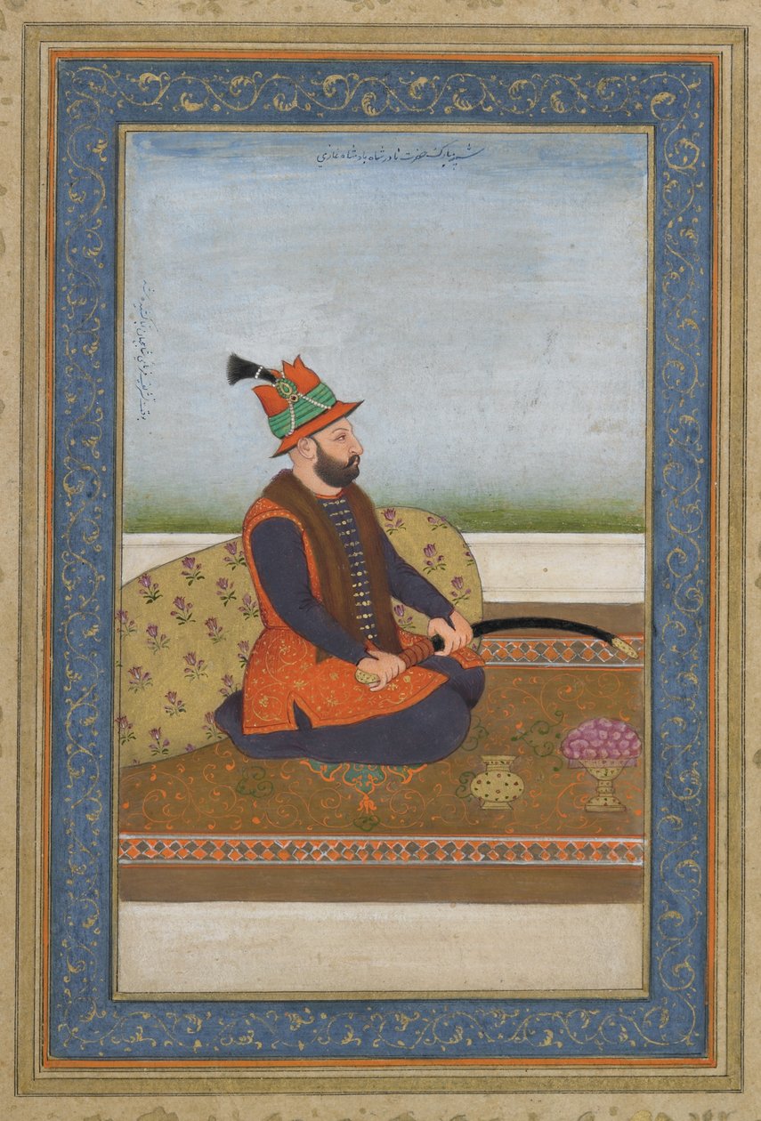 イランのナディールシャー、デタッチアルバムフォリオ、1900年頃 作： ムガル学校