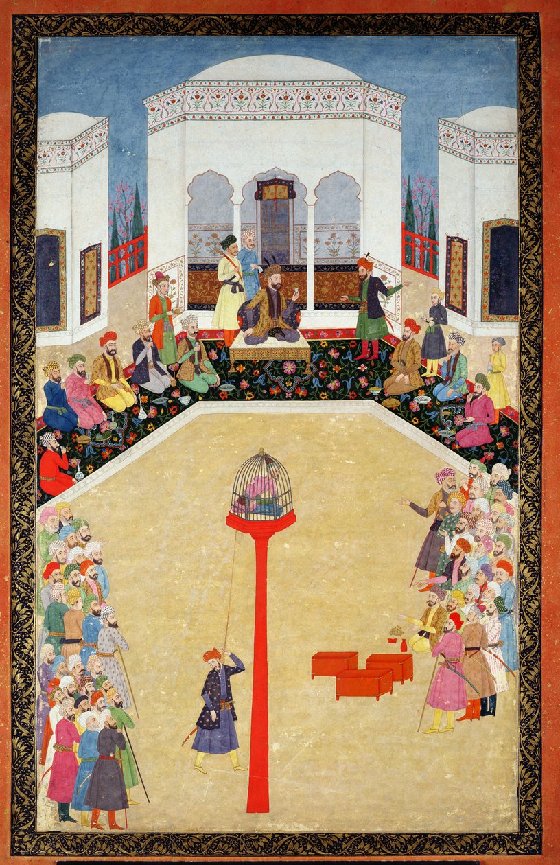 The capture of Sultan Bayazid of Turkey, Johnson Album I, no.2 numbered 9, c1680 (アルバム リーフのガッシュ) 作： ムガル学校