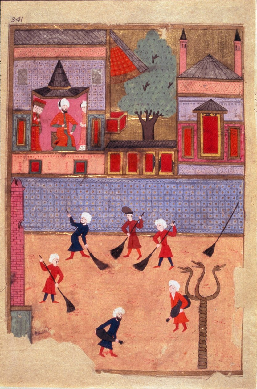 Street Sweepers ニックネーム・イ・フマユーン（名字・イ・フマユーン）またはオスマンが描いた「祝祭の書」（ms. hazine 1344, fol. 341 a）から引用したページ。 作： ムガル学校オスマン
