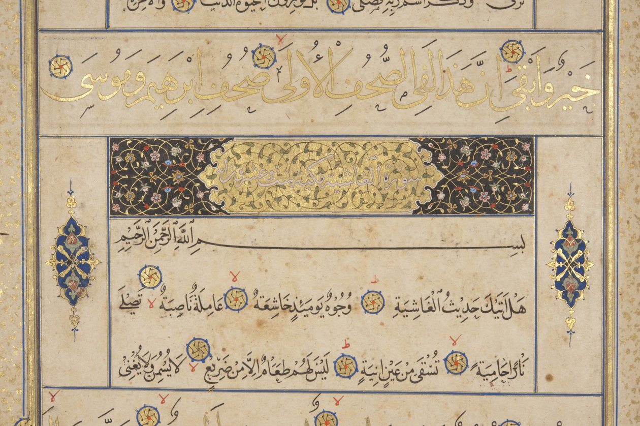 Fol 311 recto、Timurid Quran、1441（紙にインクと金） 作： ムハンマドムーミンアブダラアルマーワンド