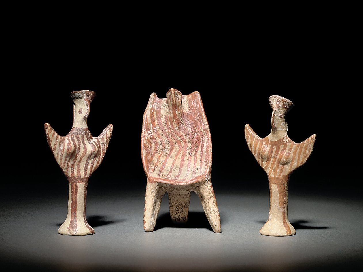 プシ・フィギュア、座像のある玉座、プシ・フィギュア 紀元前1300～1200年頃（テラコッタ 作： ミケーネ人