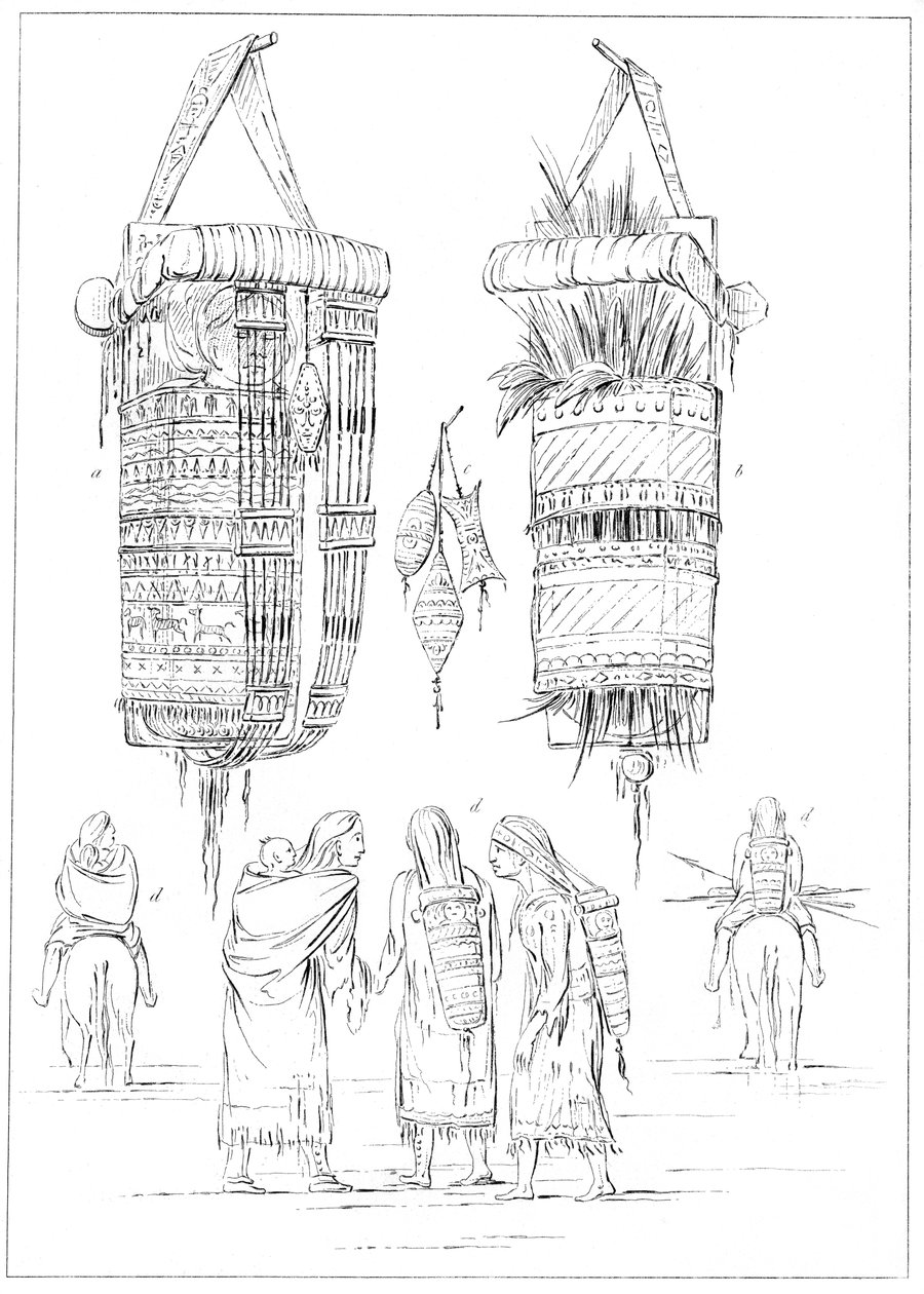 スークレードルと子供を運ぶ方法、1841年。 作： マイヤーズアンドCo