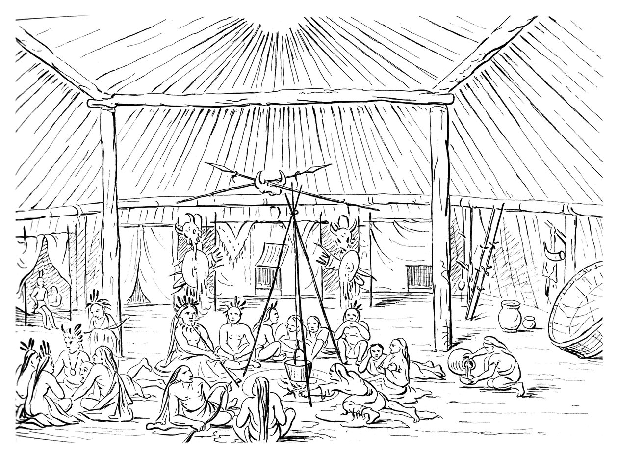 ティーピーの内部、1841年。 作： マイヤーズアンドCo