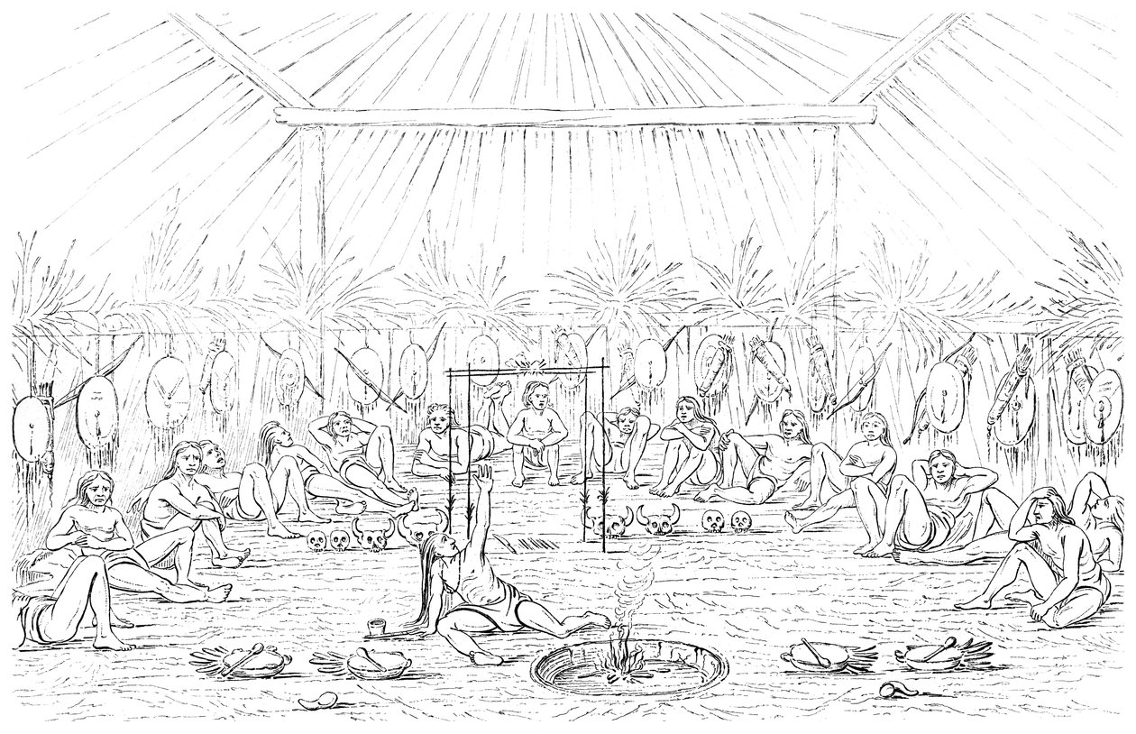 薬の男とティーピーのインテリア、1841年。 作： マイヤーズアンドCo