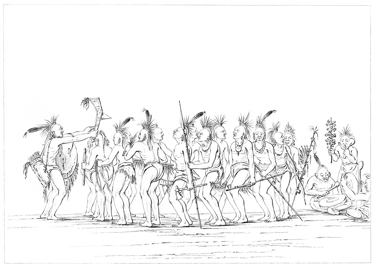 奴隷の踊り、サックとフォックス、ロックアイランド、アッパーミシシッピ、1841年。 作： マイヤーズアンドCo