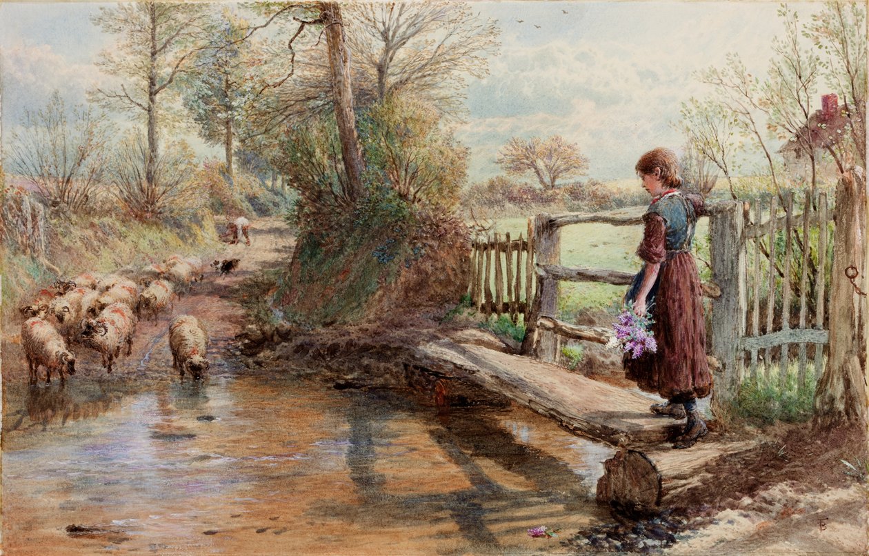 1863-1890年頃のサリーの景色（水彩とガッシュ） 作： マイルズバーケットフォスター