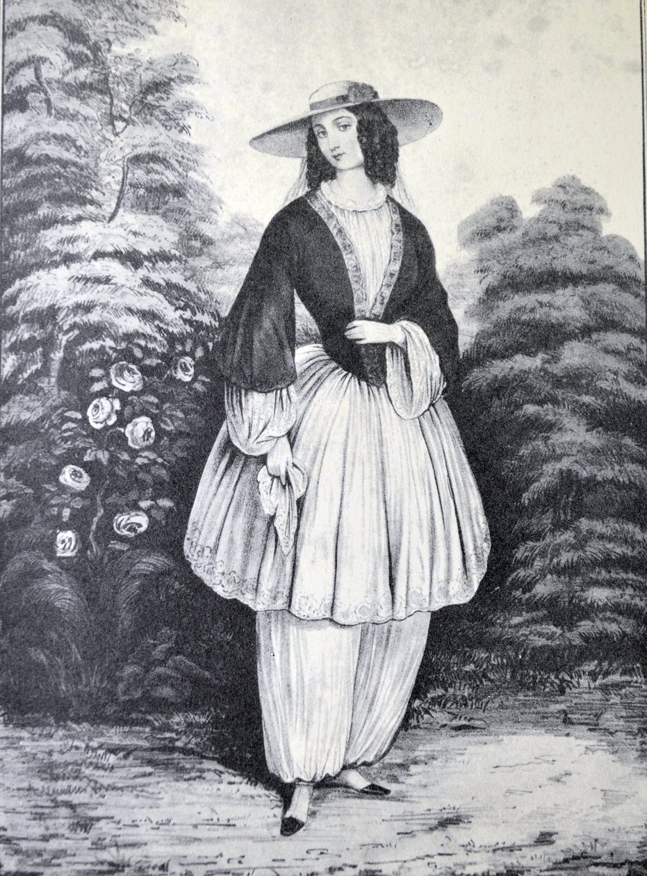 Currier＆Ivesイラスト19世紀。ブルマーコスチューム 作： N. and Ives、JM Currier