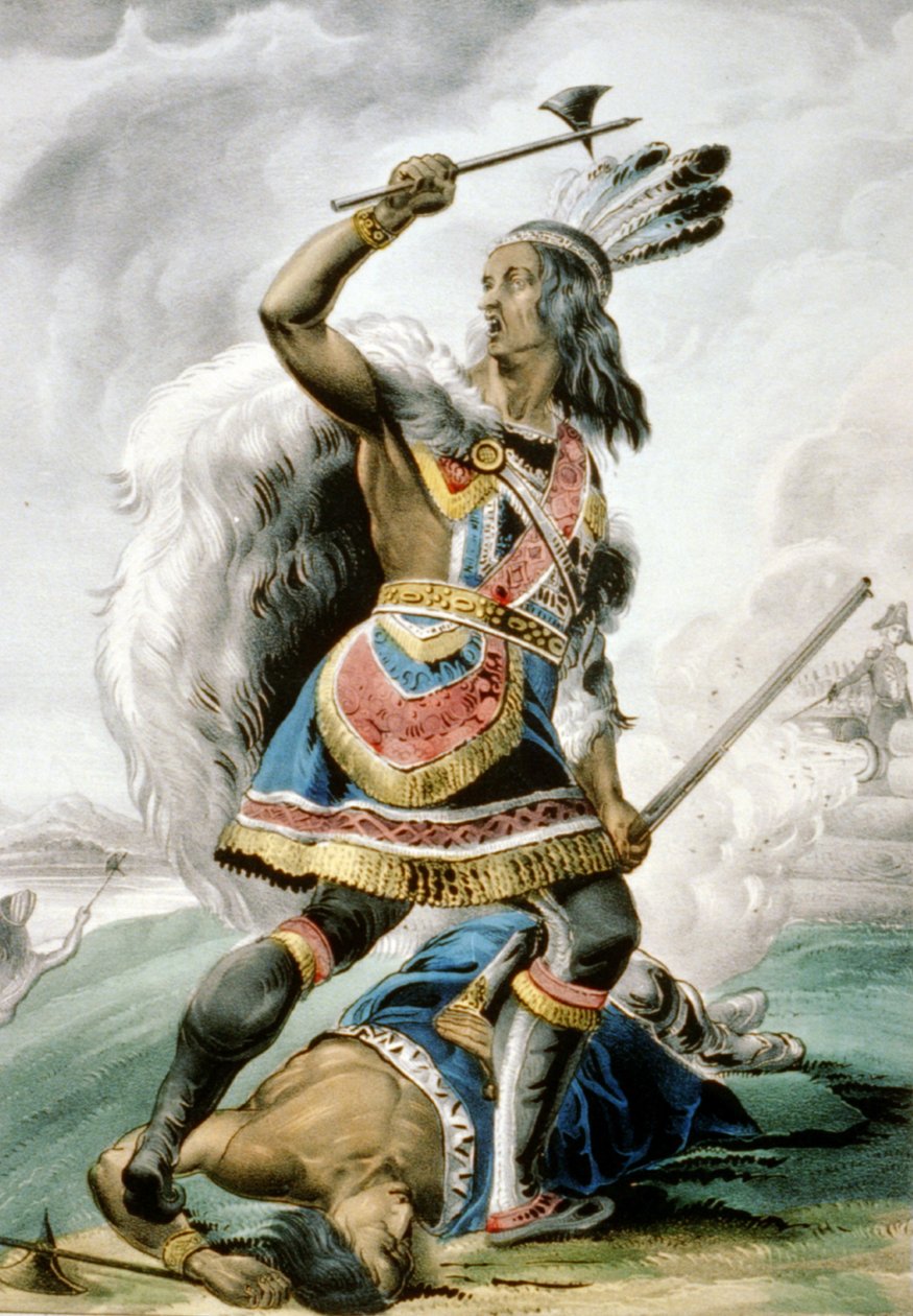 インディアンの戦士、1845 作： N. and Ives、JM Currier