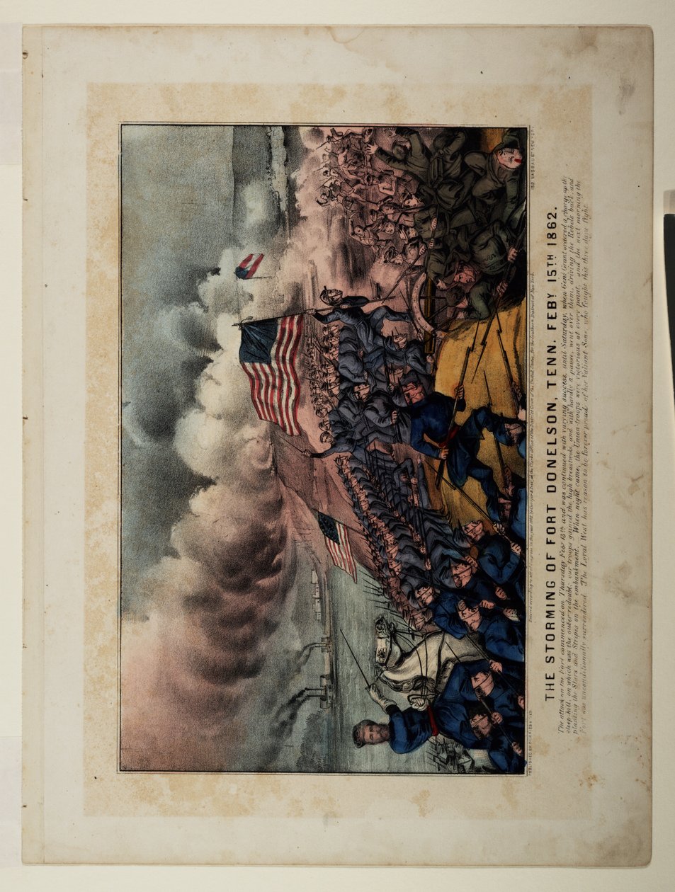 テネシー州フォートドネルソンの嵐。 1862年15日 作： N. and Ives、JM Currier