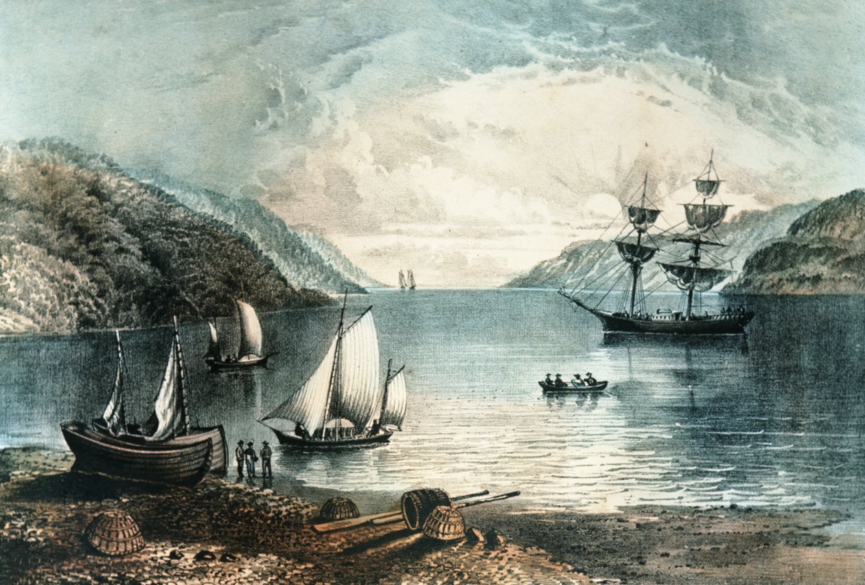 アナポリス湾、1880年頃 作： N. and Ives、JM Currier