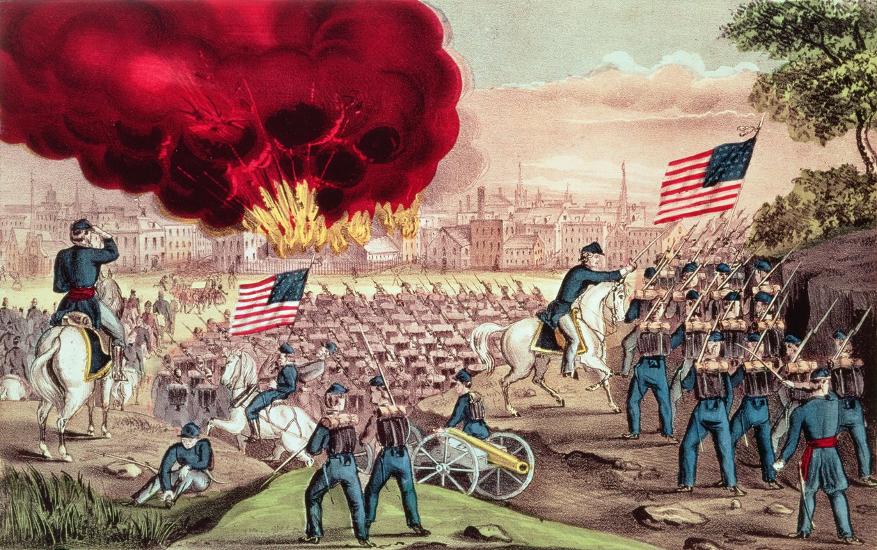 北軍によるアトランタの占領、1864年9月2日 作： N. and Ives、JM Currier