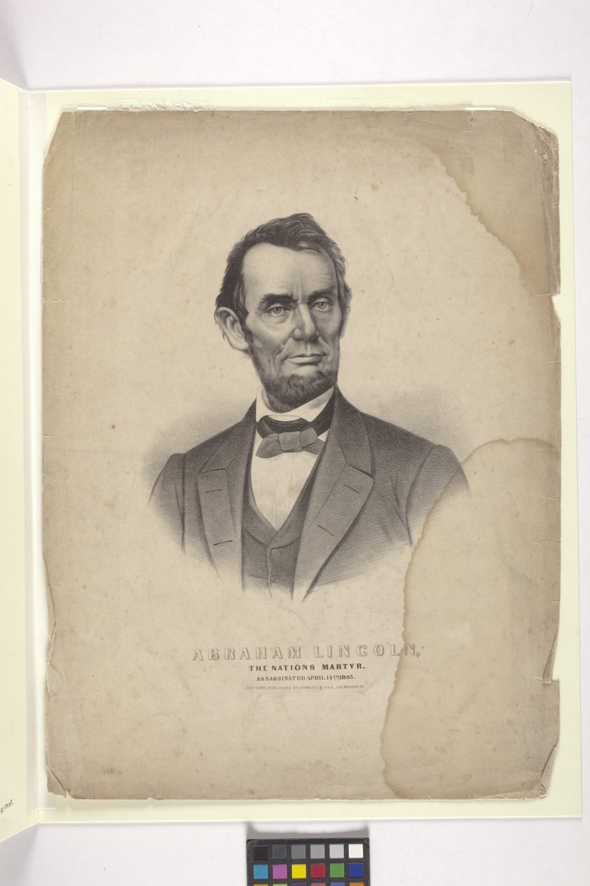 エイブラハム・リンカーン（手彩色のリトグラフ） 作： N. and Ives JM (1824 95) Currier