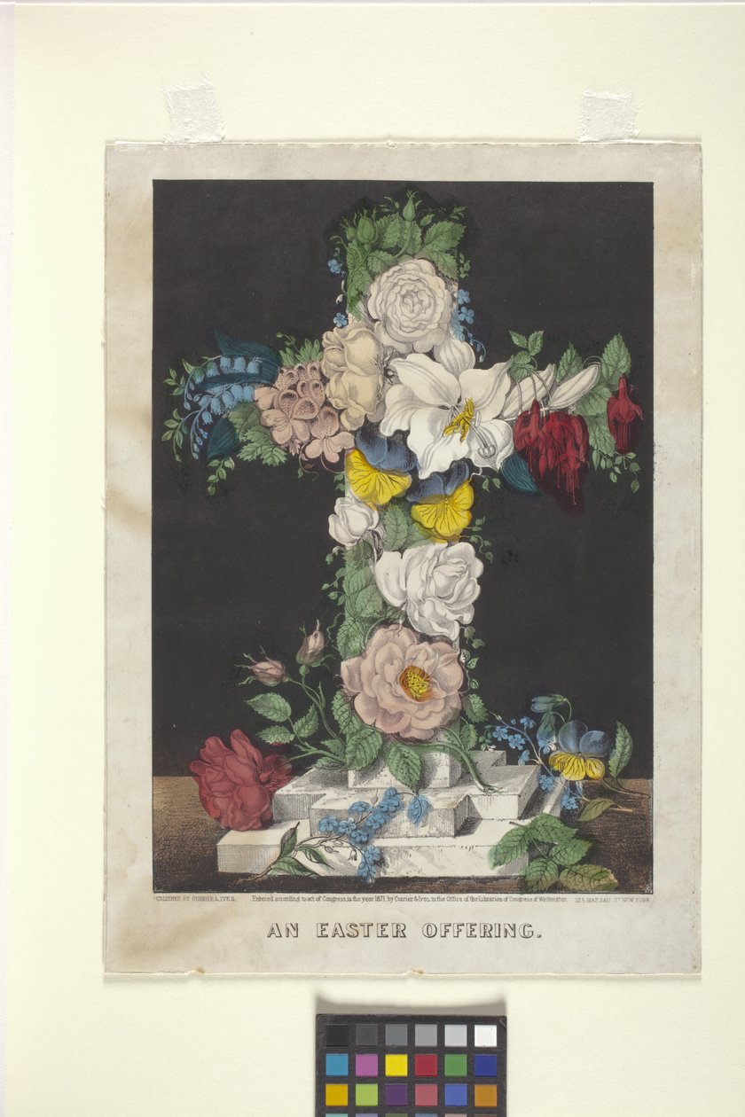 復活祭の捧げ物 (手描きのリトグラフ) 作： N. and Ives JM (1824 95) Currier
