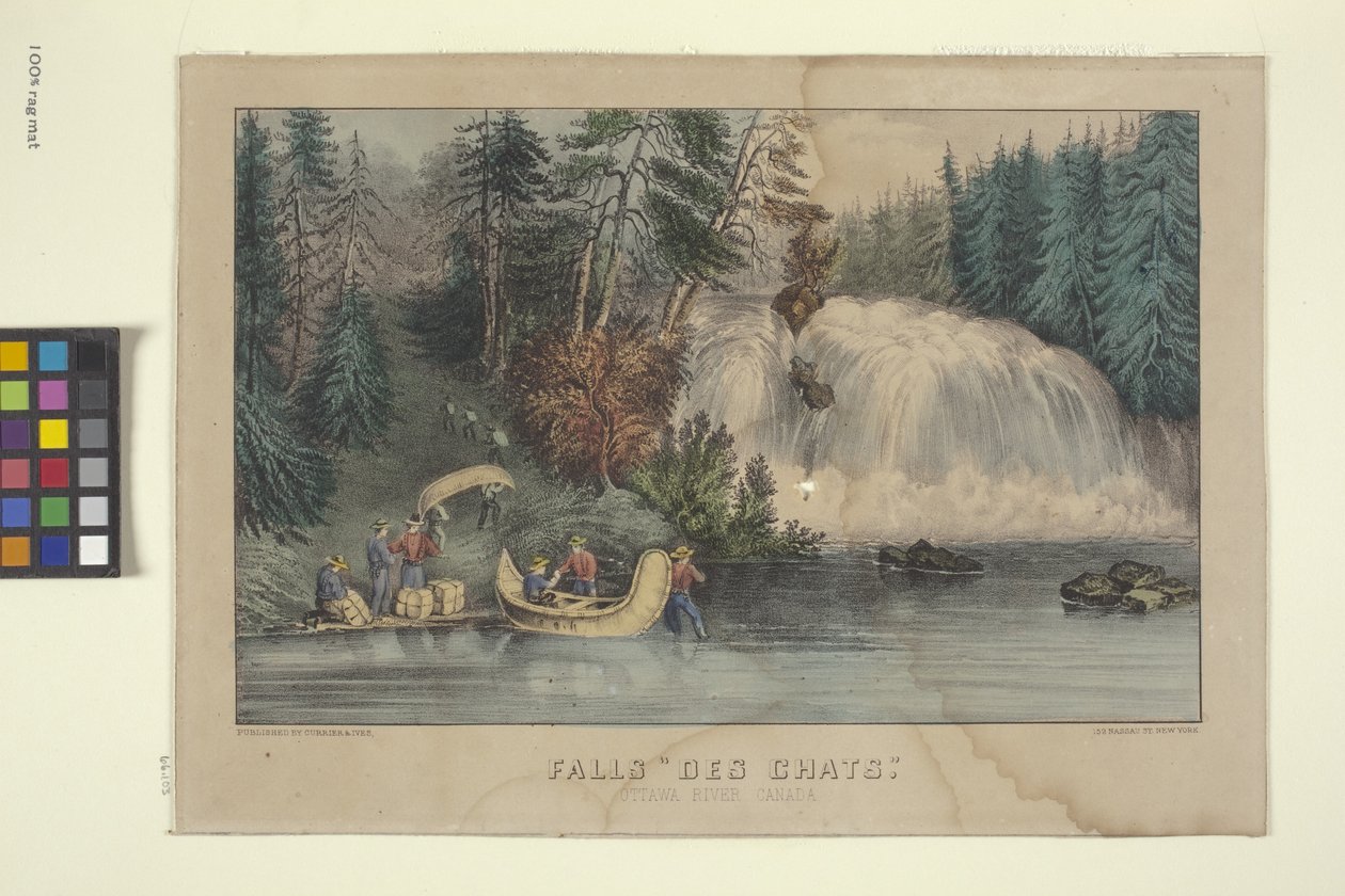 Falls "Des Chats" (手描きのリトグラフ) 作： N. and Ives JM (1824 95) Currier