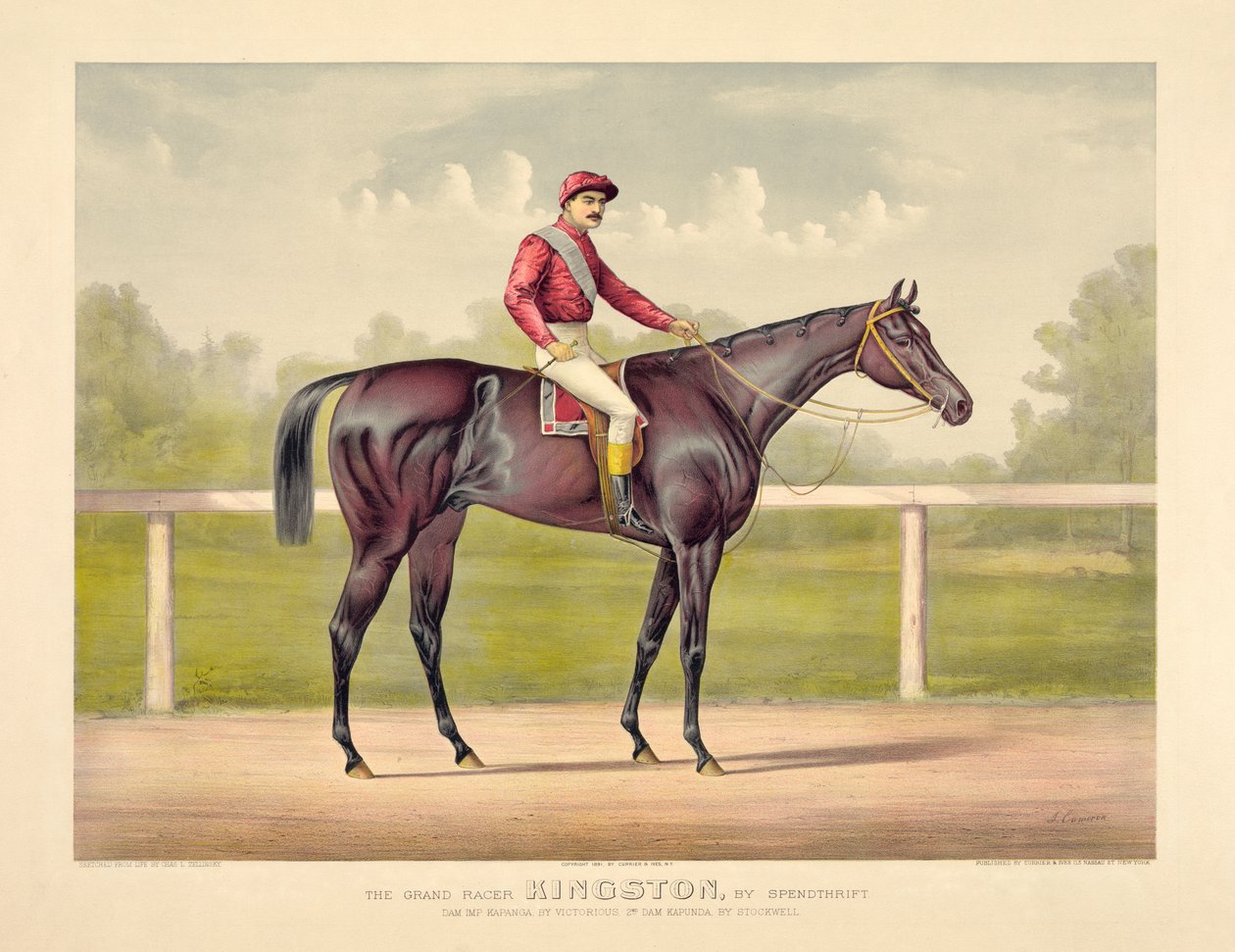 Grand Racer Kingston by Currier & Ives 作： キュリアーとアイブス