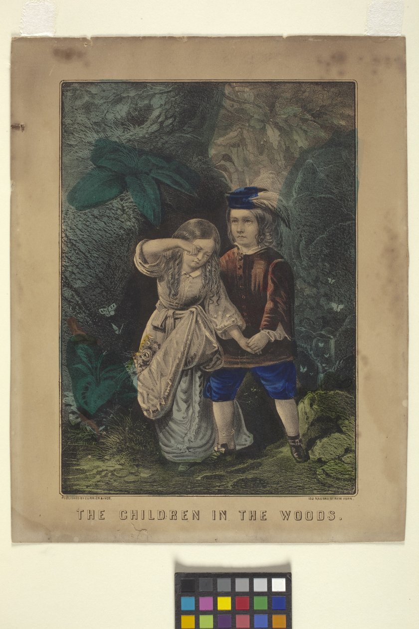 The Children In The Woods (litografia colorida à mão) 作： N. and Ives JM (1824 95) Currier