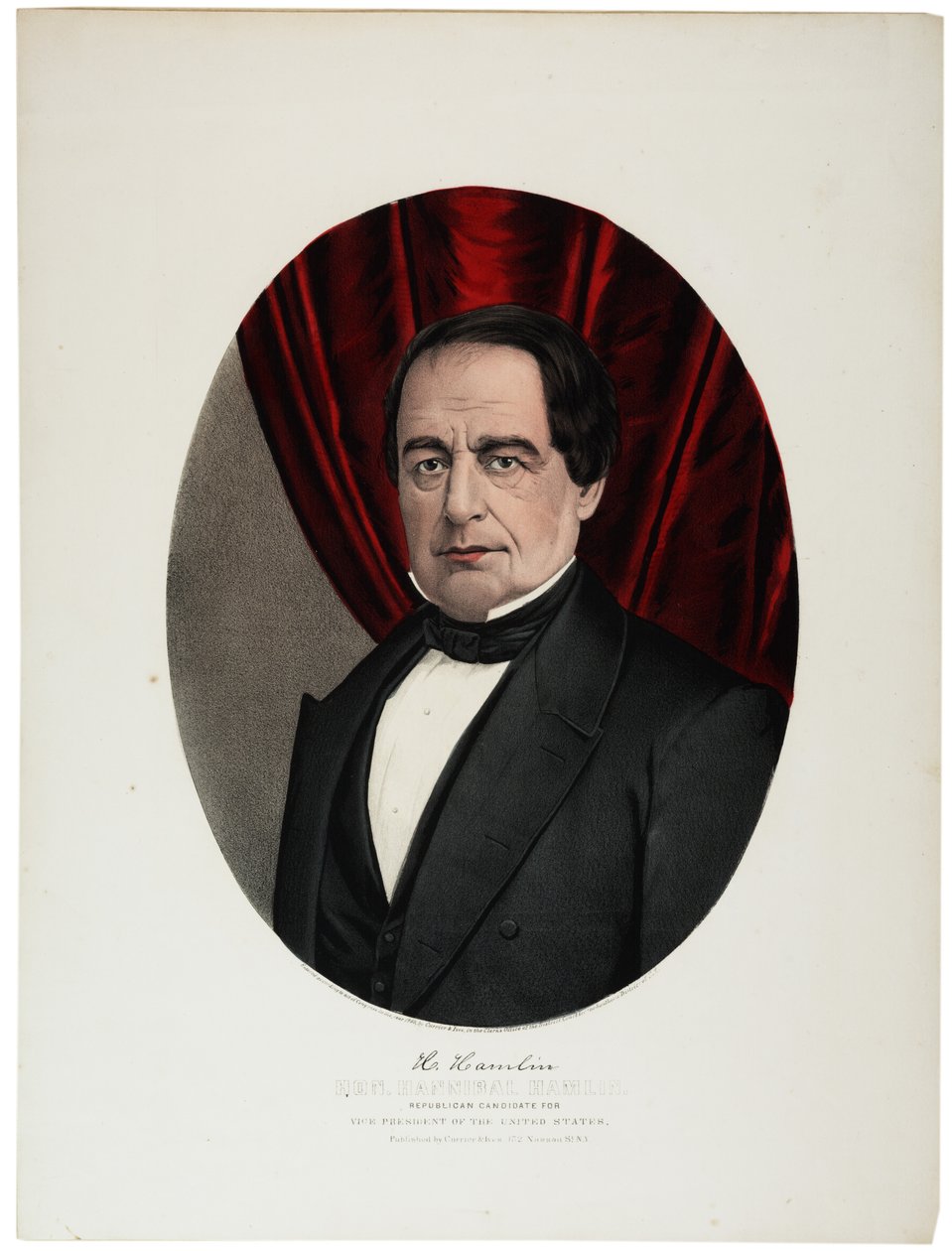 ハンニバルハムリン、1860 作： N. and Ives、JM Currier