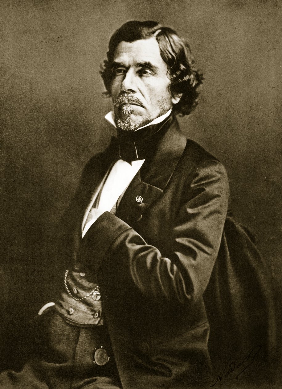 ユージーン・ドラクロワ（1798-1863）（セピア写真） 作： ナダール