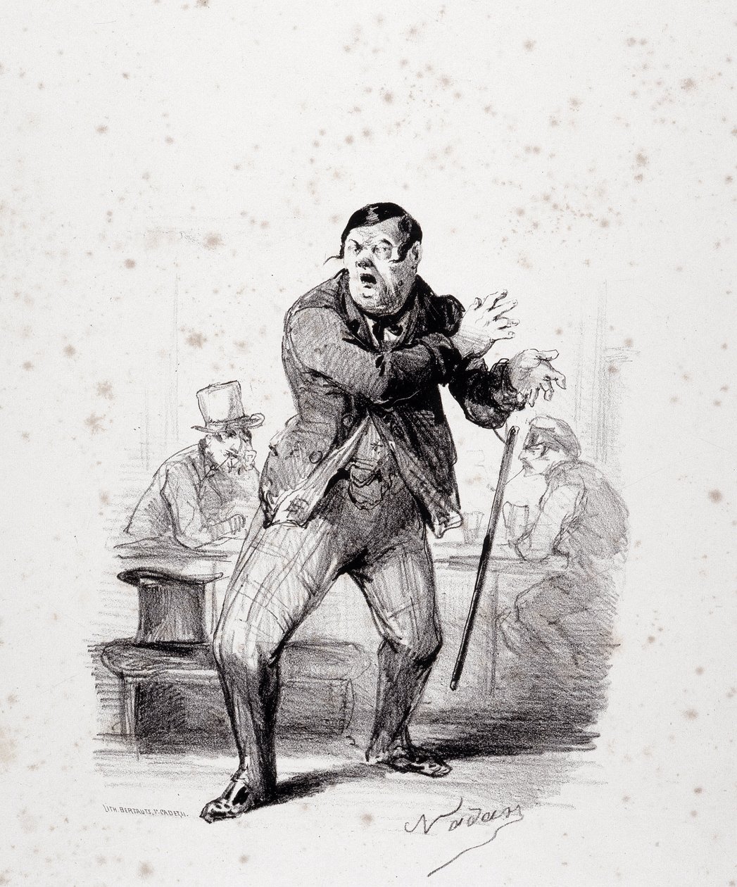 舞台上のコメディアンたち。アルバム「Les Ficelles Dramatiques deroulees by Berthelier de l