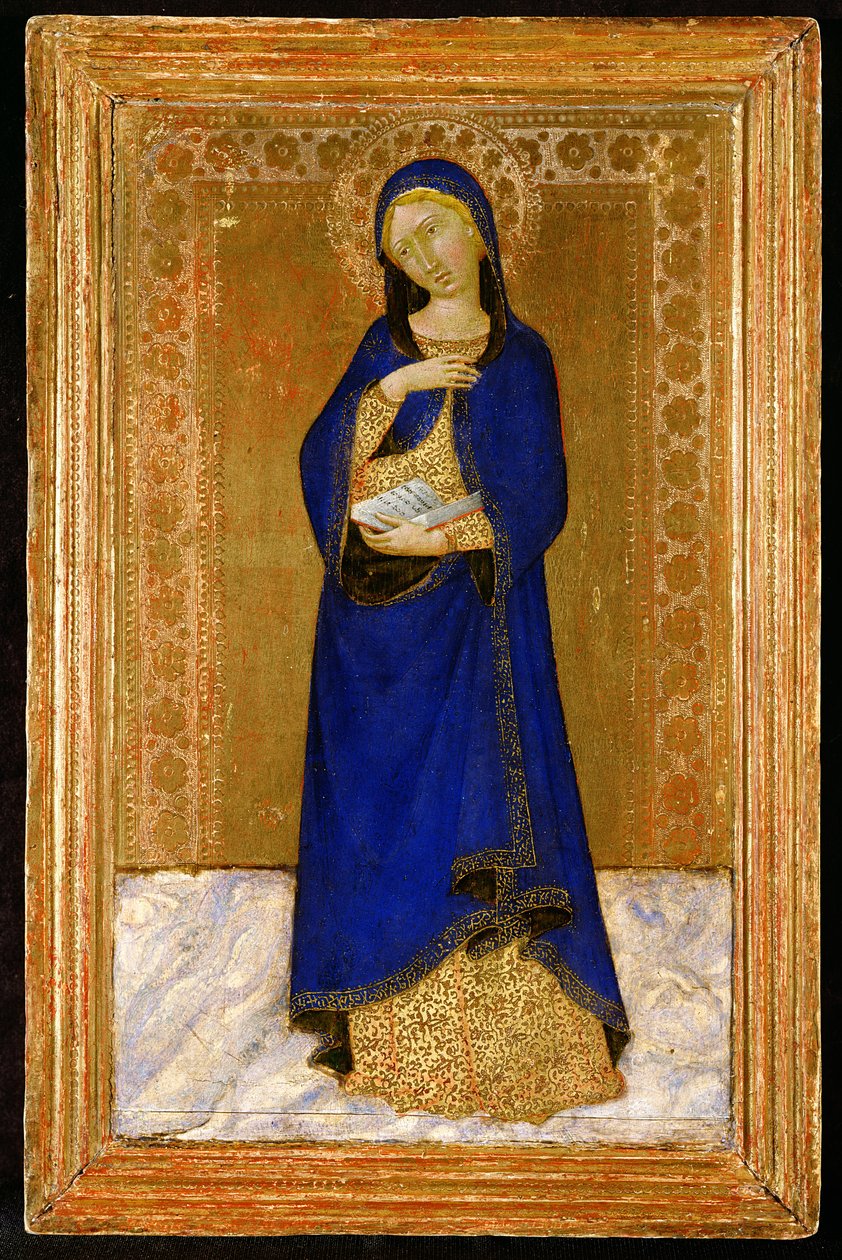 Virgin Annunciate（金地盤上のテンペラ） 作： ナド・チェッカレッリ