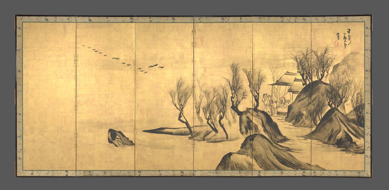中国の文人、蘇軾と陶潜のいる風景 作： 長沢ロゼツ