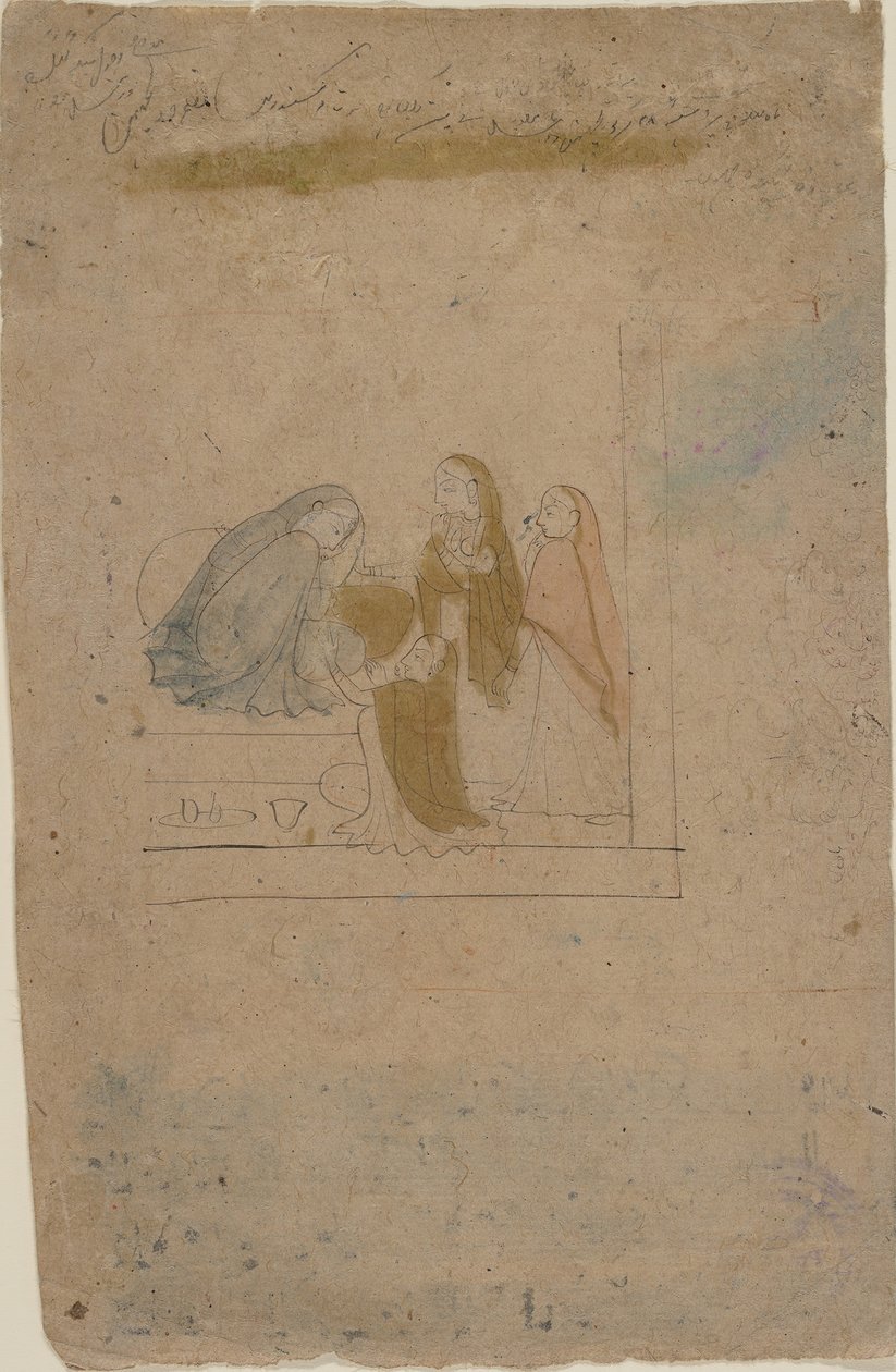 アテンダントを持つ女性、ca。 1775-80。 作： ナインシュク