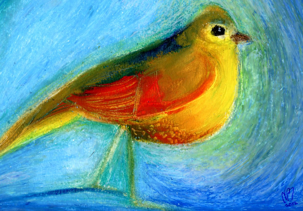 Wishing Bird、2012、（紙にオイルパステル） 作： ナンシーモニスチャラランブー