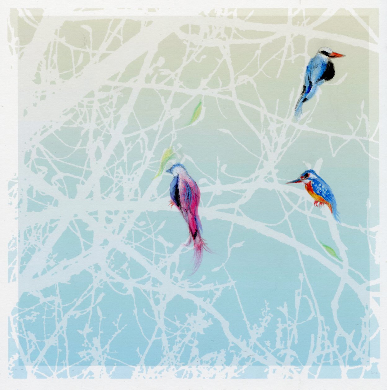 Three Little Birds、2016年（鉛筆と紙） 作： ナンシーモニスチャラランブー