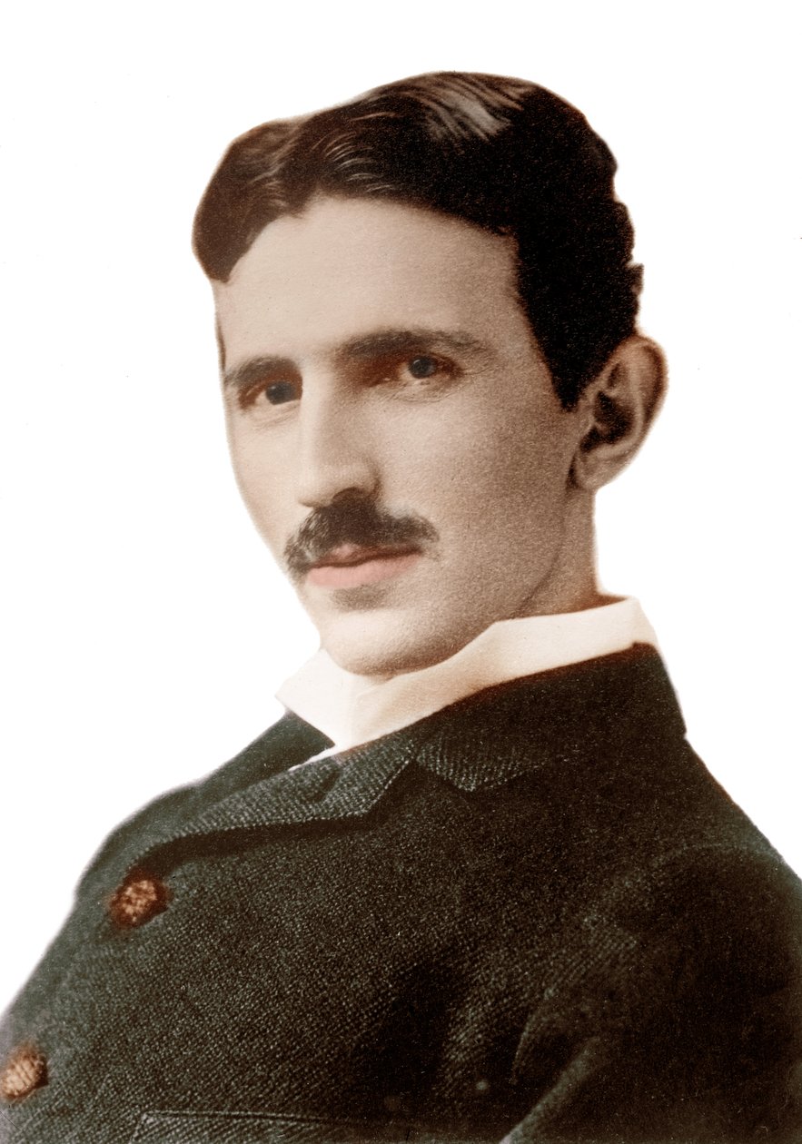 ニコラ・テスラ（1856-1943）（Nikolaj）の肖像 - クロアチア生まれのセルビア人エンジニア、物理学者、発明家 - 撮影：ナポレオン・サロニー（1821-1896） 1890年 作： ナポレオンサロニー