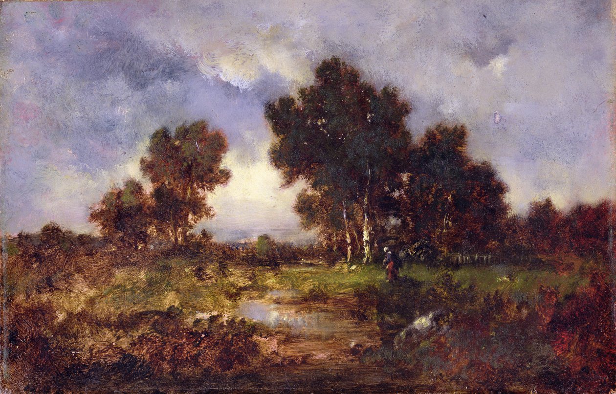 木とプール、c.1845 作： Narcisse Virgile Diaz de laPeña